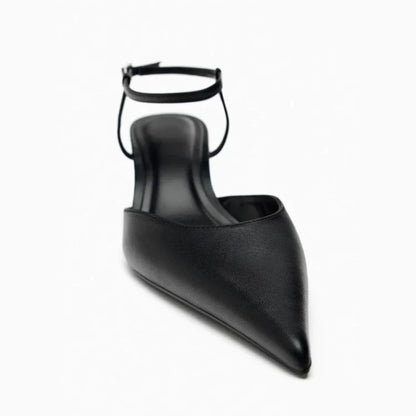 Luxury Brand Women's Pointed Toe Wedge Sandals Summer New Shallow One-word Buckle Designer Shoes Fashion Slingback Mules Shoes