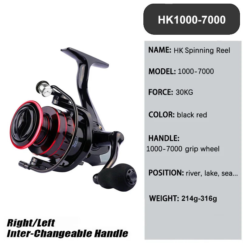 New Max Drag 30KG Right/left Inter-Changeable Handle Spool Fishing Reel Gear 5.2:1 Ratio High Speed Spinning Reel Casting Reel