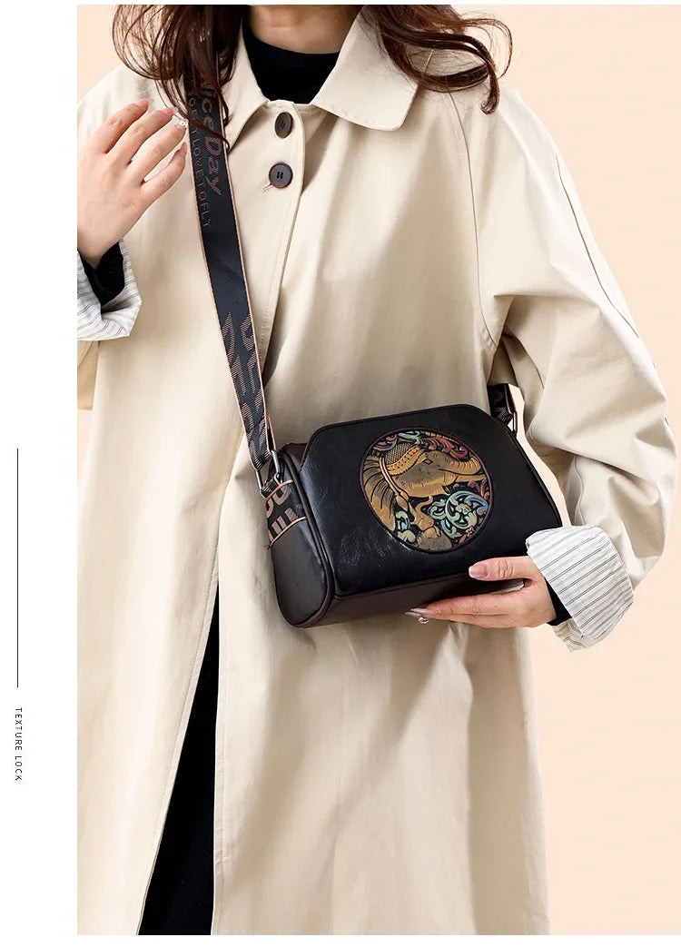 Women Crossbody Bag for Women Elephant Bags Fashion Print High Quality Leather Shoulder Bag Messenger Bags Sac a Main