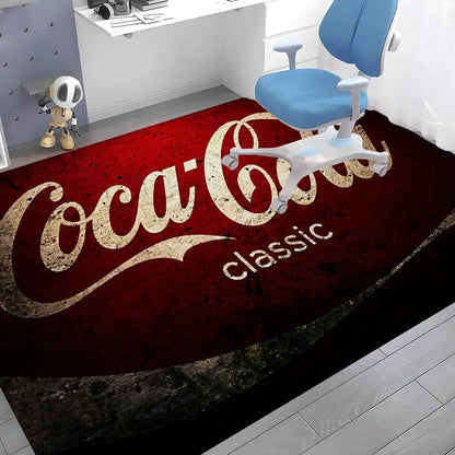 C-Coca Cola Bathroom Mat Anti-slip Absorb Water Long Strip Cushion Bedroon Mat Welcome Doormat
