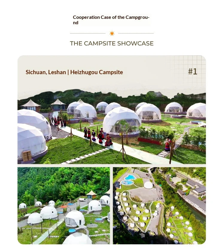 Modular Custom High‑End Luxury Geodesic Glamping Dome House for Outdoor Hotel Resort Commercial Projects