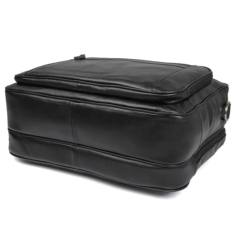 High Quality Genuine Leather Men Briefcase Business bag Crazy Horse Leather Large 17"inch Laptop Bag male Portfolio Office Case