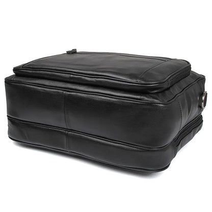 High Quality Genuine Leather Men Briefcase Business bag Crazy Horse Leather Large 17"inch Laptop Bag male Portfolio Office Case