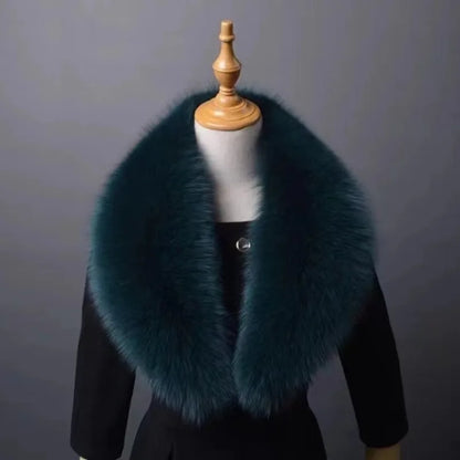 Winter Real Fox Fur Collar Woman Furry Natural Raccoon Fur Scarf Shawls Luxury Neck Warmer Wraps For Coat Fur Scarves Large Size