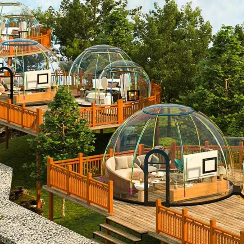 Prefab Luxury PC Outdoor Igloo Glamping Dome House Clear Bubble House Polycarbonate Geodesic Tent Hotel Use