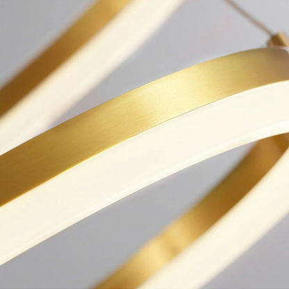 Modern Aluminum Rings Chandeliers Simple Acrylic LED Pendant Lights Living Dining Room Home Restaurant Decor Lighting Fixtures