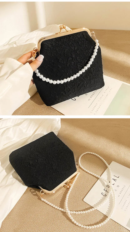 Mobile Phone Bags Pearl Chain Crossbody Bag for Women Shoulder Bags Makeup Bag Purse and Handbags Mother Kids Bag for Girl Сумка