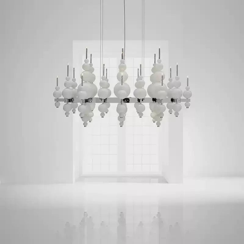 Modern Black Pendant Chandelier Lights For Dining Room Kitchen Living Room Bedroom Creative White Ceiling Chandelier