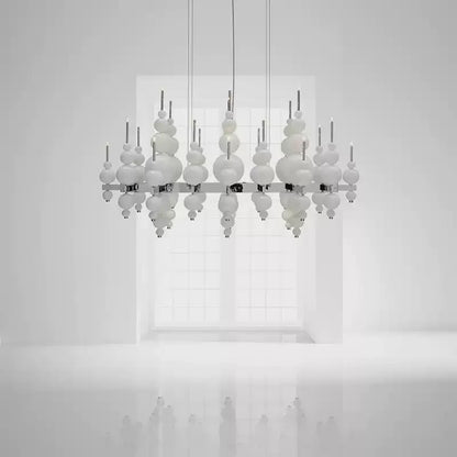 Modern Black Pendant Chandelier Lights For Dining Room Kitchen Living Room Bedroom Creative White Ceiling Chandelier