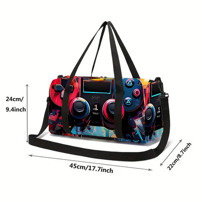 Classic Popular game controller 3D Print Large Capacity Travel Bags Barrel Shape Crossbody Bag Outdoor Sports Bags Gym Yoga Bag