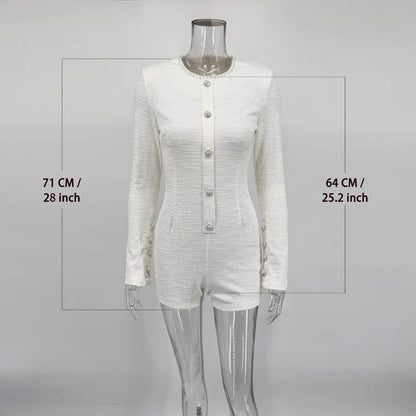Tossy Spring Elegant Luxury Cardigan Rompers For Women Long Sleeve High Waist Wrap Bodycon Jumpsuits Female Shorts Rompers 2026