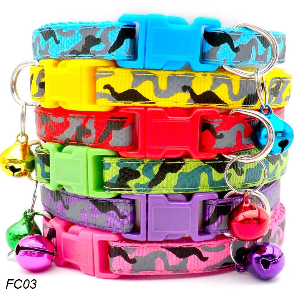 100Pcs Dog Collar With Bells Adjustable Customize Necklace Puppy Kitten Collar Accessories Pet Shop Products Rabbit Neck Strap