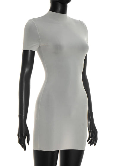 Weird Puss Wild See Through Dress Women Hottie Fashion Short Sleeve Stretch Skinny Coquette Midnight Street Party Club Bodycon