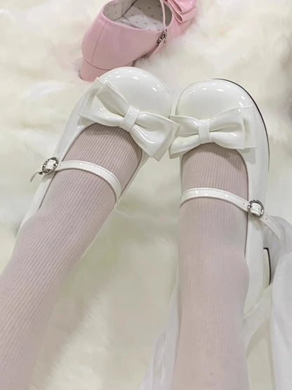 Women Lolita Shoes Round Toe Women Flats Cross Straps Bow Cute Pumps Girls Princess Party Shoes Trend Luxury Mary Jane Shoes