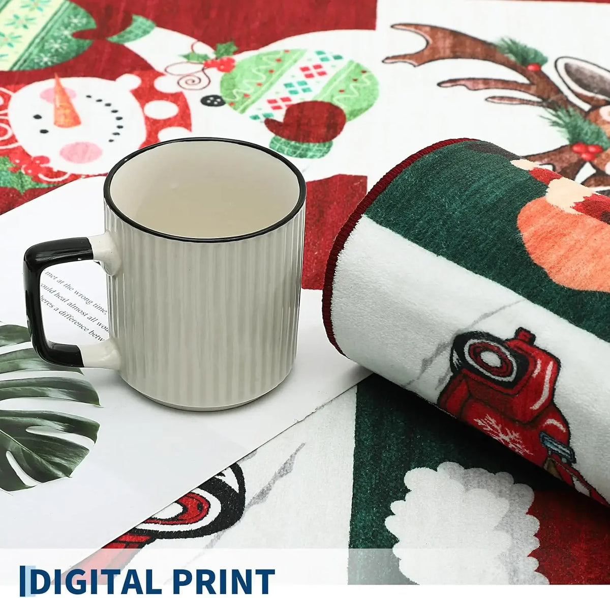 Garvee Christmas Rugs for Living Room Prints Soft Low Pile Bedroom Rug Large Carpet Stain Resistance Non Shedding Indoor Carpet for Dining Room Kitchen Office Decor