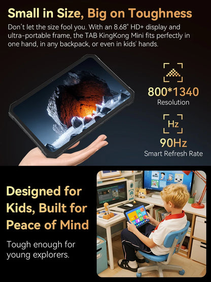 Android Tablet Cubot TAB KingKong Mini, 10200mAh Mega Battery 16GB(6+10),128GB, Camping Light, 8.68-inch Screen, 48MP Camera,GPS