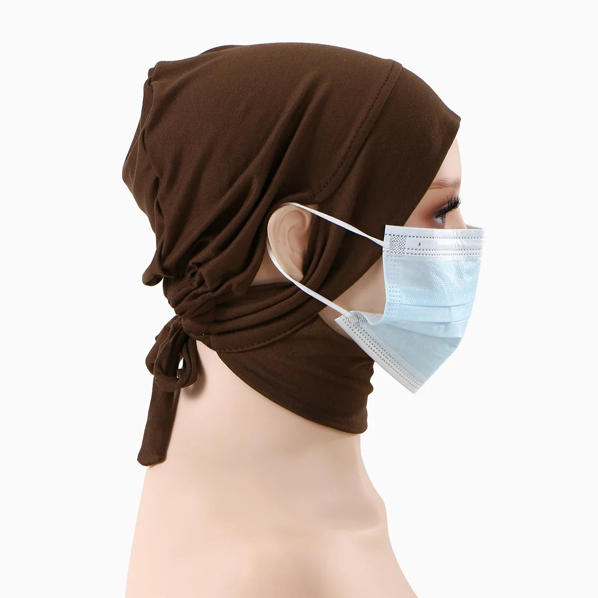 Jersey Cotton Muslim Women Under Hijab Cap With Ear Hole Inner Hijab Cap Round Forehead Underscarf Bonnet Femme Musulman