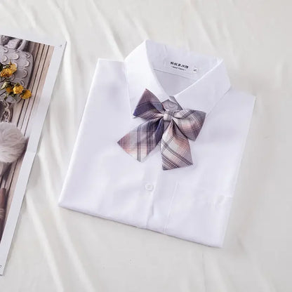 New Hot 2025 XS-3XL Women's Summer V Neck Long Sleeve Slim Casual White Shirt Tops Blouses For JK School Uniform Student Clothes