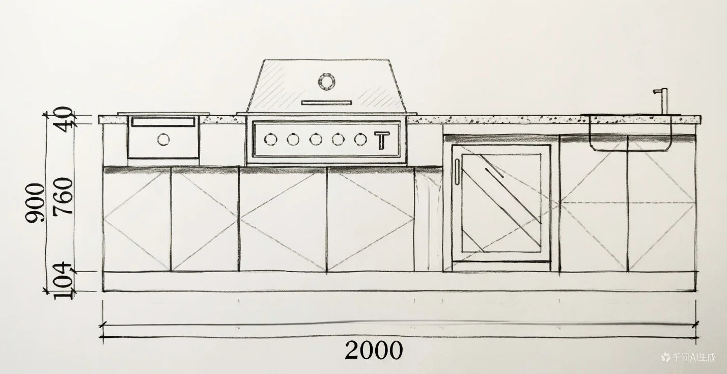New Design Terrace Stainless Steel Outdoor Kitchen Cabinet Insect Resistant Easy Cleaning Hygienic Outdoor Garden Kitchen
