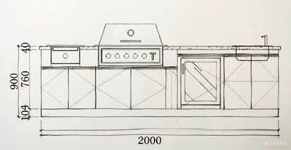 New Design Terrace Stainless Steel Outdoor Kitchen Cabinet Insect Resistant Easy Cleaning Hygienic Outdoor Garden Kitchen