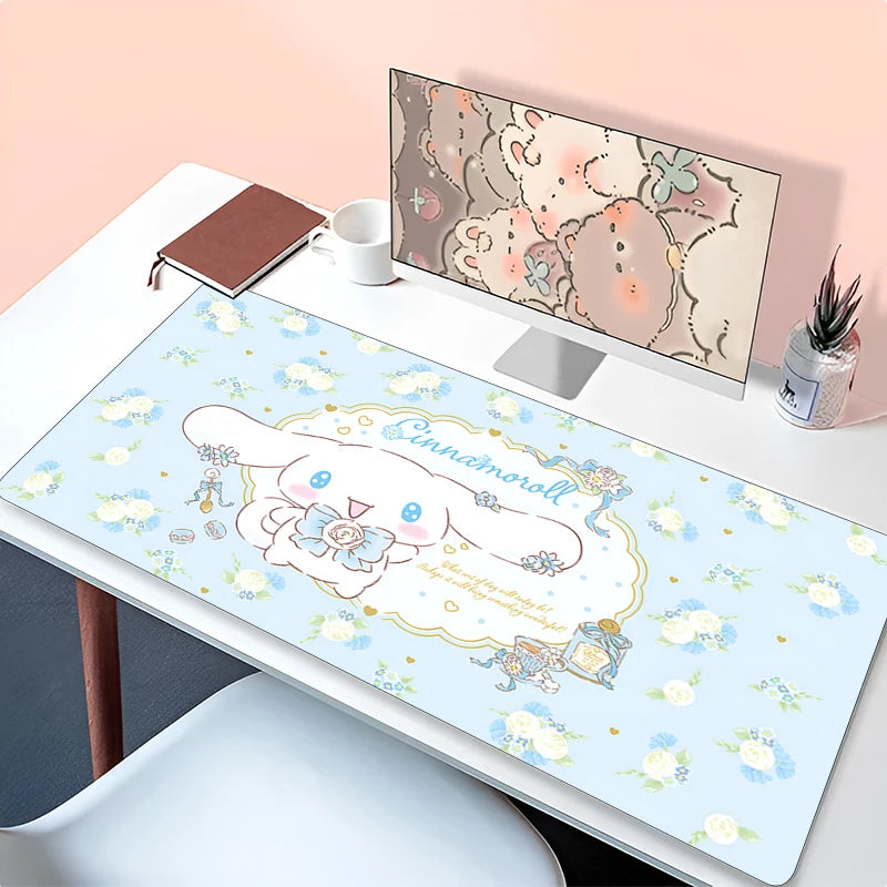 Kawaii Mouse Pad Laptop Anime Gamer Cabinet Keyboard Rug Cute Cartoon C-cinnamoroll Desk Mat PC Gaming Mousepad For Girl Gifts
