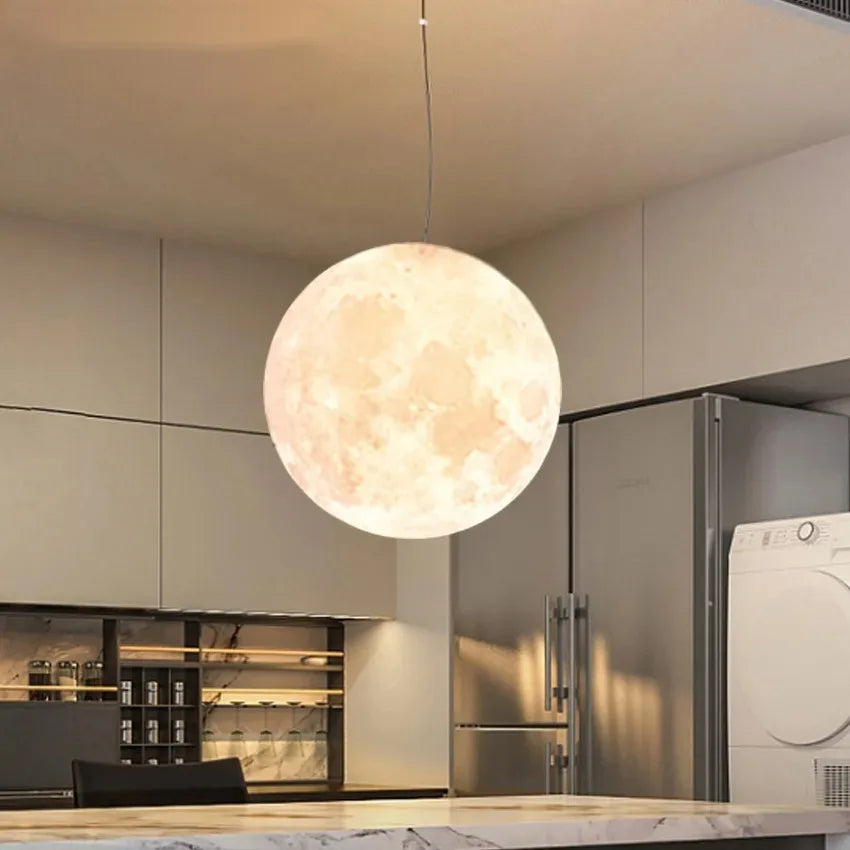 Full Moon Chandelier Pendant Light LED Lamp for Living Dining Room Bedroom Bar Table Lights Hanging Lighting Fixture