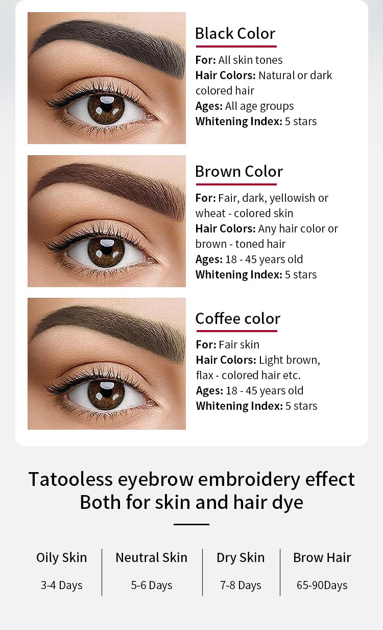 ICONSIGN Natural Vegan Brow Tint Kit 3 in 1 Camellia Extract Gentle Long Lasting No Need Mixing Easy Use Eyelash&Eyebrow Dye Set