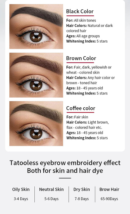 ICONSIGN Natural Vegan Brow Tint Kit 3 in 1 Camellia Extract Gentle Long Lasting No Need Mixing Easy Use Eyelash&Eyebrow Dye Set