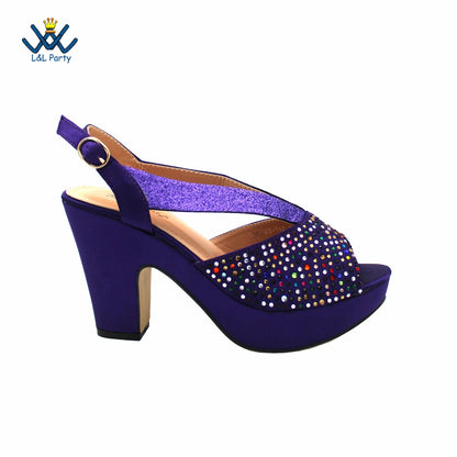 Fashionable Italian Mature Style African Sets Black Color Nigerian Shoes Matching Bags for Royal Wedding Party