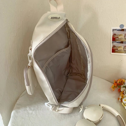 Casual Travel Transparent Zipper Shoulder Bag Vintage Women All Match Simple Ita Bag Y2K Girls Fashion Crossbody Bags Handbags