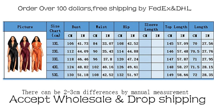 Plus Size Jumpsuit Woman Sexy Ruffle Trim Jumpsuit Deep V Neck Cross Lace Up High Slit Ladies Wide Leg Jumpsuit Dress Loungewear