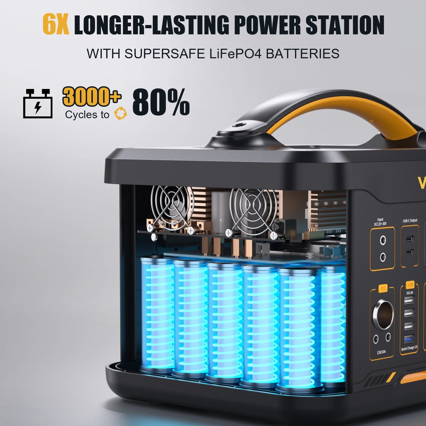 VTOMAN JUMP 1500X Portable Power Station Camping LiFePO4 Battery 828Wh 1500W AC Outlets Solar Generator For Home RV Outdoor