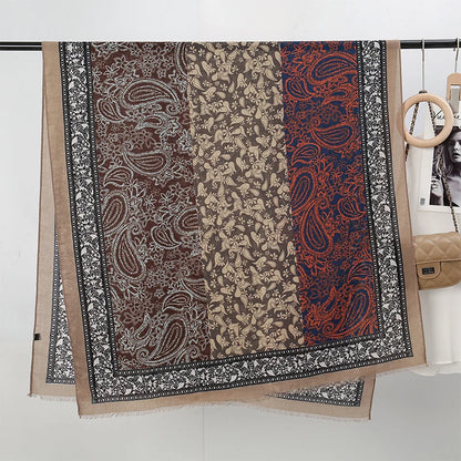 New Paisley Cotton Pashmina Shawl Lady Wrap Warm Winter Scarves Autumn Design Print Female Foulard Beach Stoles Luxury Scarf
