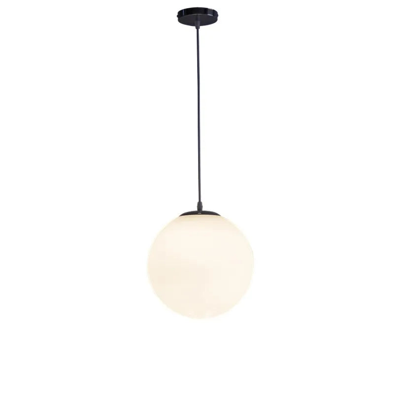 Gold/Black/silv Glass Ball Pendant Lights White Globe Hanging Lamps Bar Restaurant Deco Luminaire Bedroom Light E27 Pendant Lamp