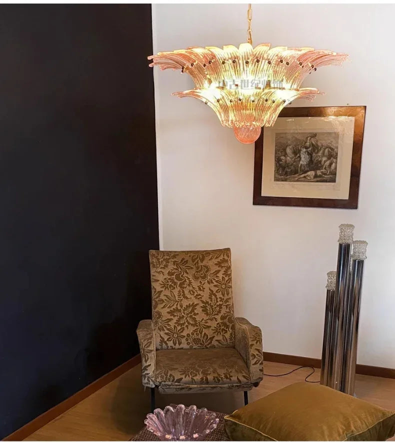 Modern Vintage French Glass Living Room Chandelier Designer Bedroom Mid-Century Style Duplex-Style Dining RoomLarge Villa Lights