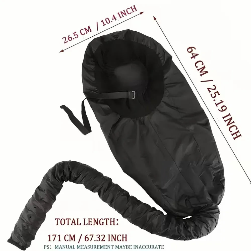 A multifunctional hot oil dry hair cap, compatible with hair dryers, provides constant temperature hair care and maintenance