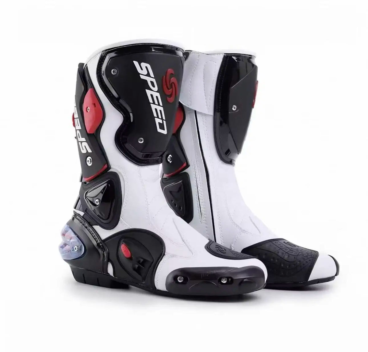 Men Women Motorcycle Boots Microfiber Leather Motorbike Riding Shoes, Anticollision Ankle Protective Moto Racing Short Boot A004