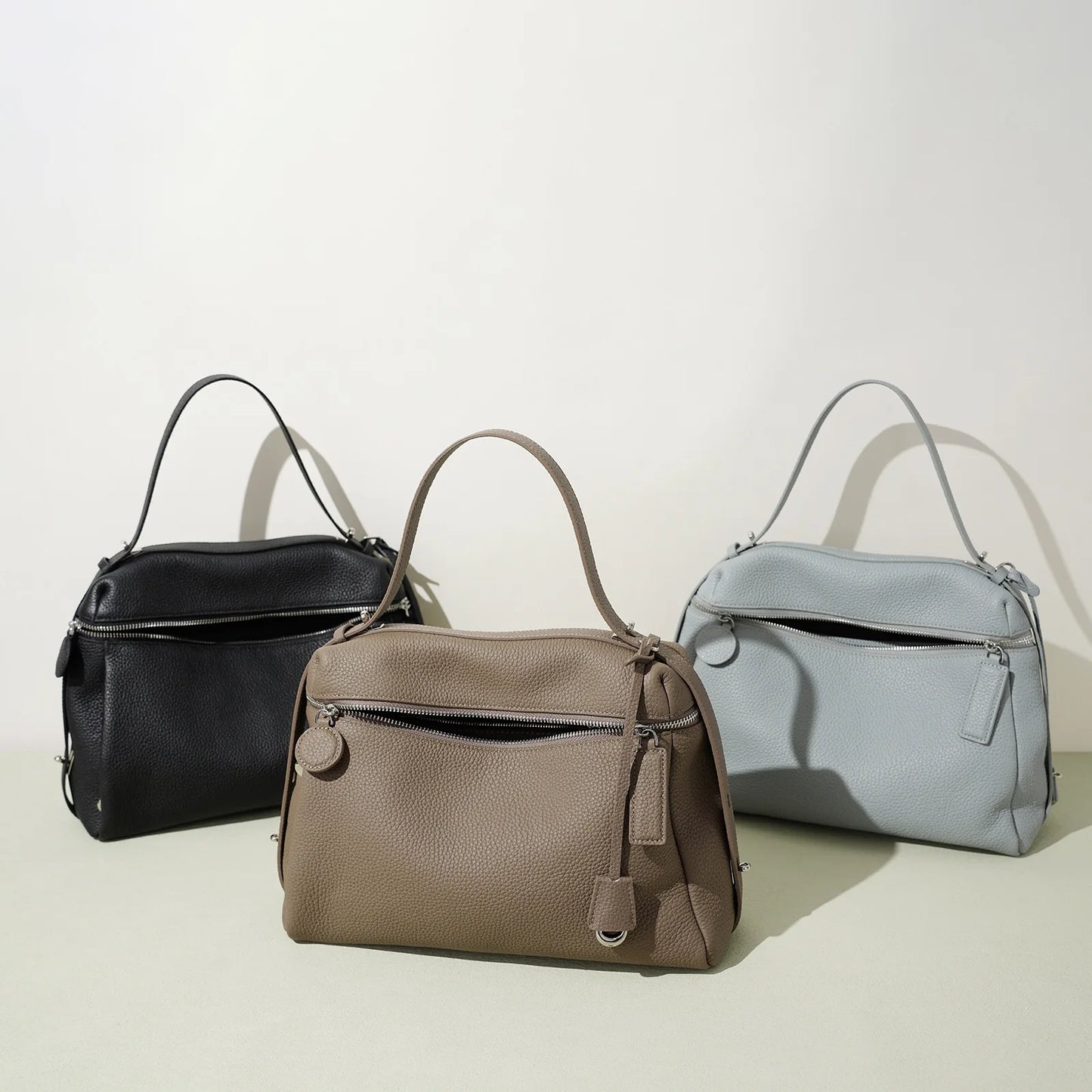 First Layer Cow Leather 33cm Tote Bag Fashionable Women's Bag New Design Large Capacity Soft Portable Shoulder Crossbody Bag