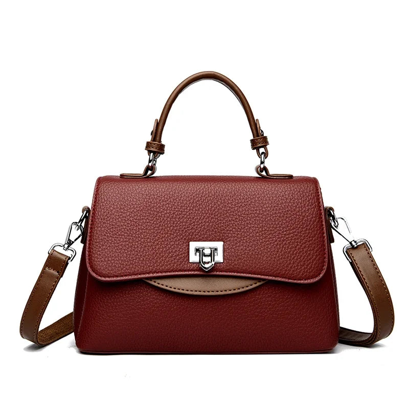 Luxury Large Capacity Multilayer Shoulder Messenger Bag High Quality Leather Handbag Women Designer Crossbody Sac Female Tote
