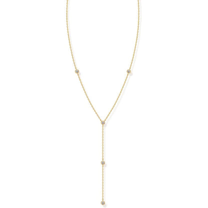 Rrjzz Moissanite Pendant Necklace D Color VVS1 GRA Certified Y-Shaped Necklace Chain for Women 14k Gold Plated/Silver Jewelry