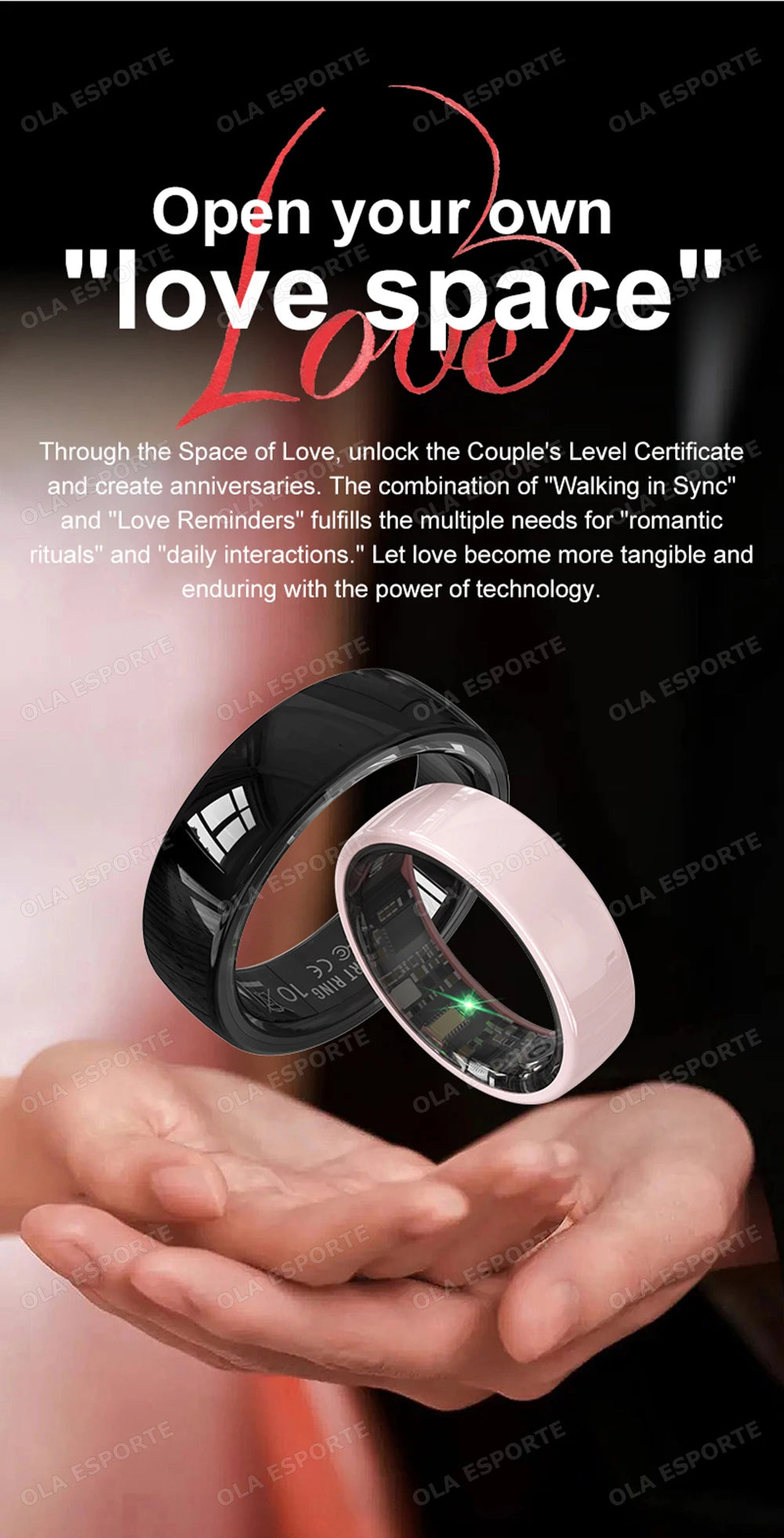 2026 New Hot Couple Smart Ring with Charging Case Heart Rate Sleep Health Monitor Pedometer Fashion Ceramic Ring For Android IOS