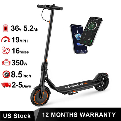 2026 New 8.5'' Solid Tire Electric Scooter 350W Powerful Motor Max 19mph Speed Folding Design with 16 Miles Range for Adult Urban Commuting