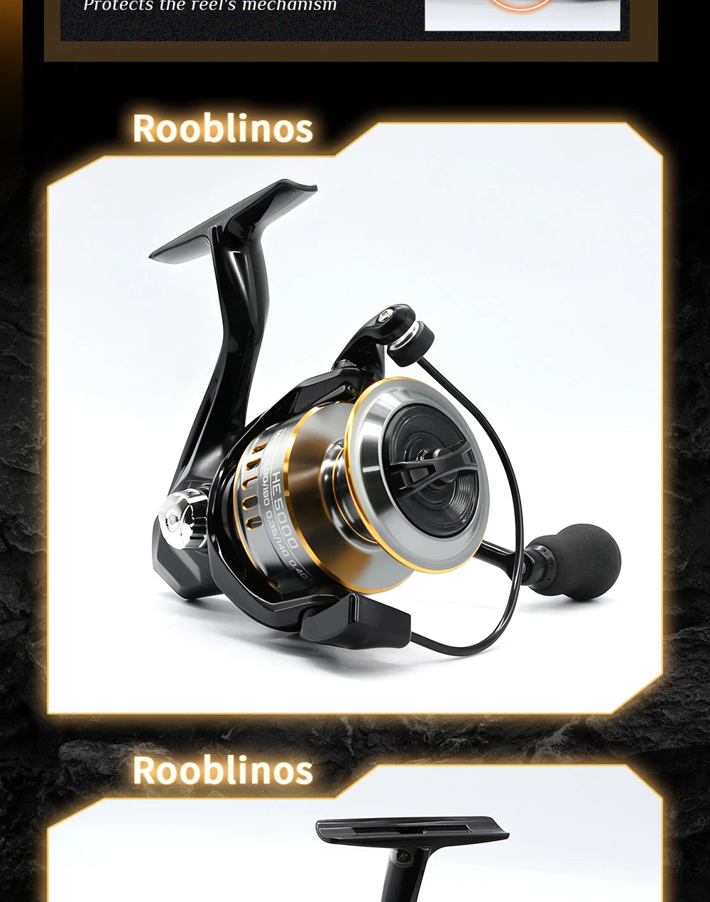 Rooblinos HE Spinning Reels Ultralight Metal 5.2:1 Gear Ratio 1000-7000 Saltwater Or Freshwater Big Max Drag Fishing Reels