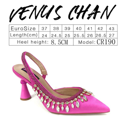 Designer Shoes Women's Luxury 2026 Elegant Crystal Women's Shoes Italian Women's Wedding Rhinestone Nigeria Party Wedding Pump