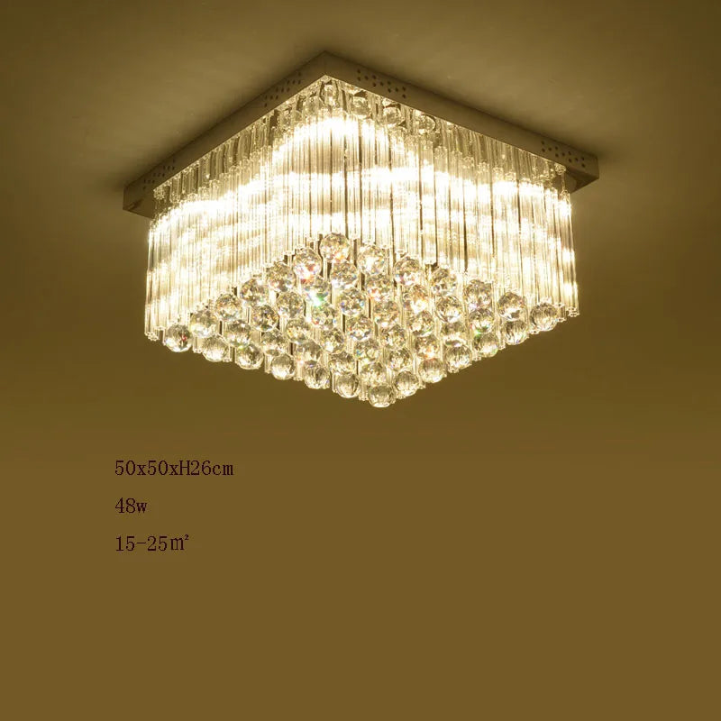 K9 Crystal Ceiling Lights LED Modern Lamps Luxury Chandelier Living Room Dining Bedroom Rectangle LED Lighting Hotel Mall Shop
