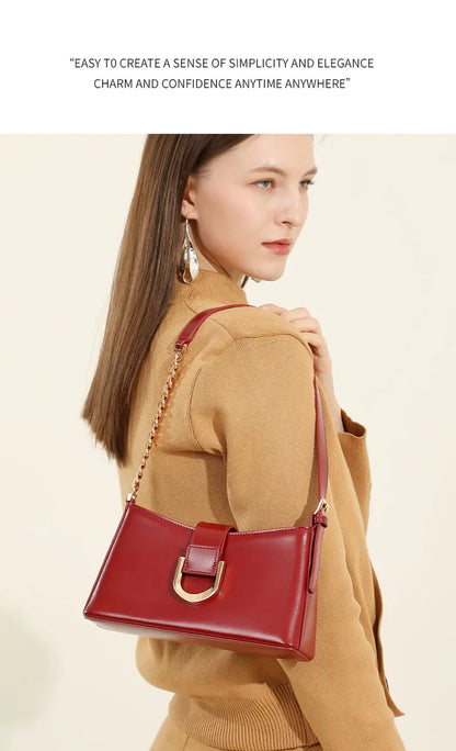 Genuine Leather Women's Bag Luxury Designer Adjustable Shoulder Bags Classic Crossbody Chain Bag Cowhide Fashion Handbags 2979