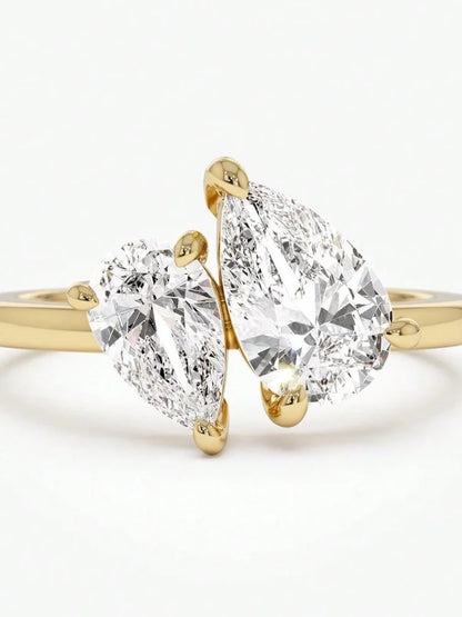 925 Sterling Silver Simplicity Classic Zircon Water Drop Ring For Women Engagement Wedding Luxury High Quality Fine Jewelry