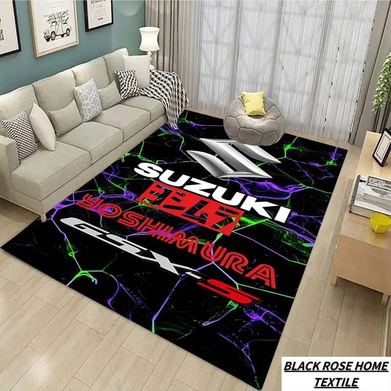 Suzuki Cool Motorcycle Display Carpet Work Floor Mat Garage Racing Moto Electric Vehicle Entrance Anti Slip Doormat Bedroom Rug
