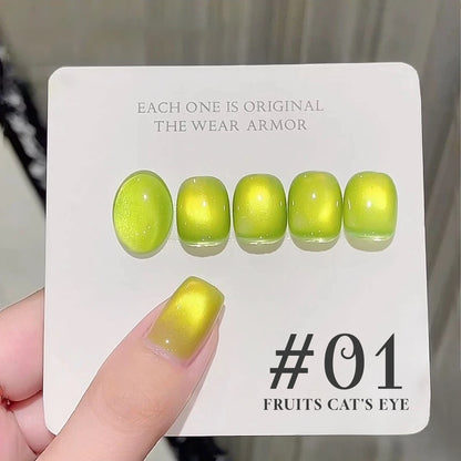 MIANEL 12ML Hit Product Gold Amber Cat Eye Gel Nail Polish 2026 New Blue Glass Beads Cat Eye Gel Nail Green Nails 1-21pcs