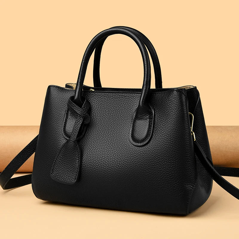 Genuine Leather Large Capacity 3 Layers Women Totes Designer Ladies Shoulder Crossbody Bags Fashion Female Handbags Sac A Main